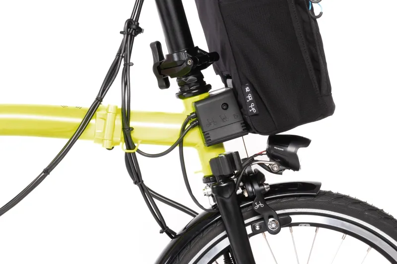 Brompton Electric C Line Urban High Bar 4 Speed Folding Bike 2024 in Yuzu Lime-4